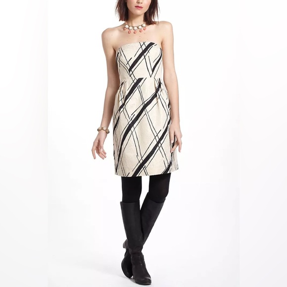 GIRLS FROM SAVOY by ANTHROPOLOGIE NWOT Dashed Gilt Brocade Dress in Gold - Picture 2 of 9